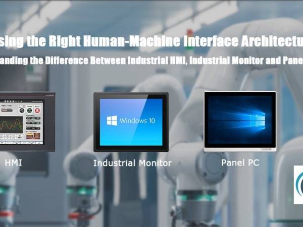 Comparaison architecture IHM moniteur industriel avec PC et Panel PC